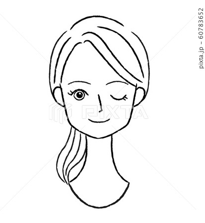 メイクシート 顔 女性 人物のイラスト素材