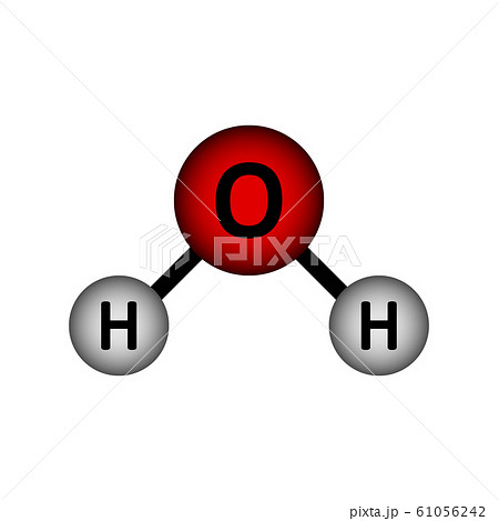 H2o 水 元素記号 化学式のイラスト素材