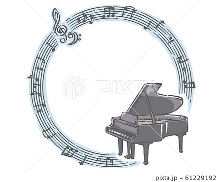 ピアノ グランドピアノ 音符 音楽のイラスト素材