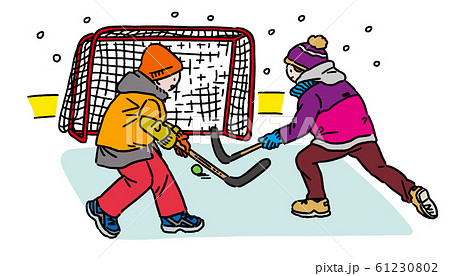 アイスホッケー イラスト 冬 スポーツの写真素材 Pixta