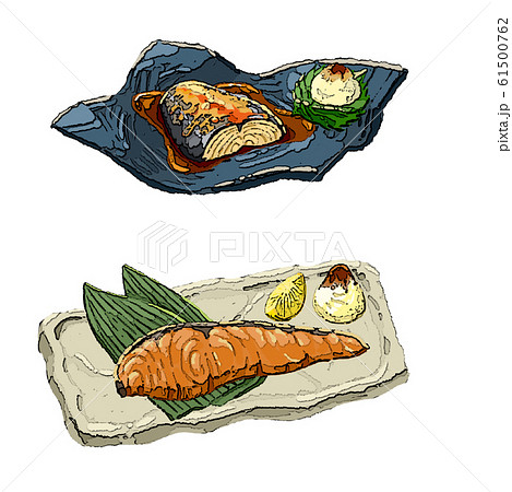 煮付け 鯖 魚料理 イラストのイラスト素材