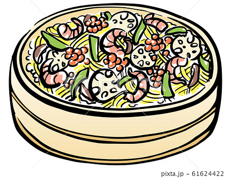 日本料理 ちらし寿司 日本食 挿絵のイラスト素材