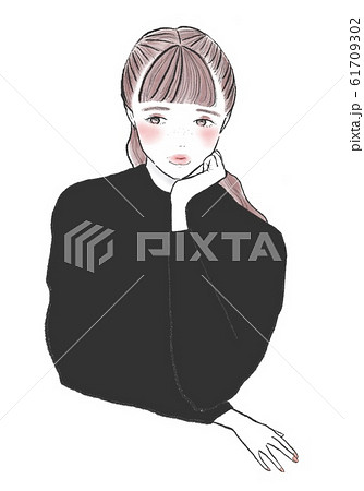 横目 人物 女の子 女性 白バック 若い おしゃれ かわいいの写真素材 Pixta