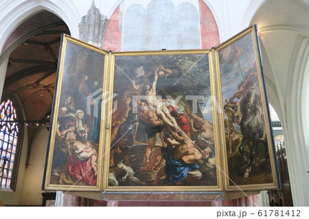 ノートルダム大聖堂 アントワープ 聖母大聖堂 ベルギーの写真素材