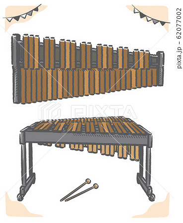 楽器 打楽器 木琴 鍵盤のイラスト素材