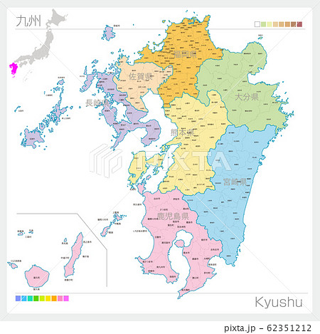 長崎県 長崎 マップ 地図のイラスト素材