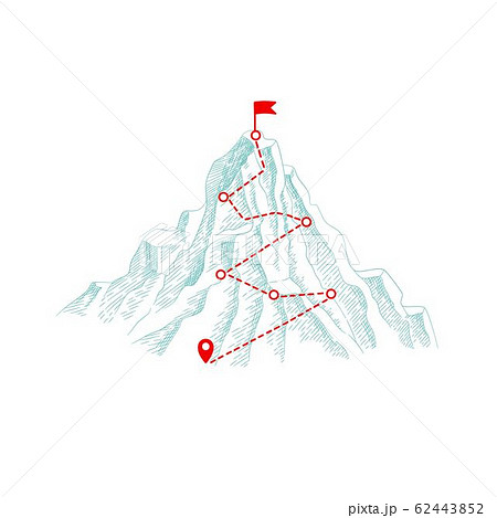 登山ルートのイラスト素材