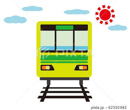ベクター 線路 電車 かわいいのイラスト素材