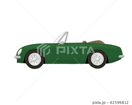 旧車 イラストカー 旧車イラスト かわいい車の写真素材