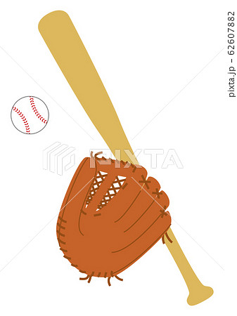 野球道具 ボール バット グローブのイラスト素材