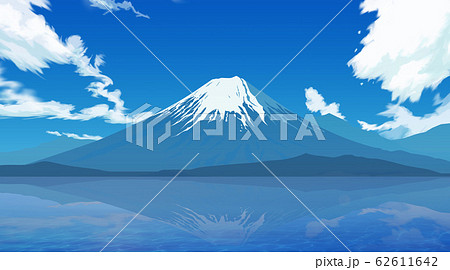 夏の富士山のイラスト素材