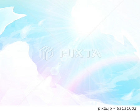 太陽 青空 日光 フレアのイラスト素材