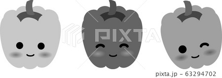 野菜 キャラクター ピーマン パプリカの写真素材