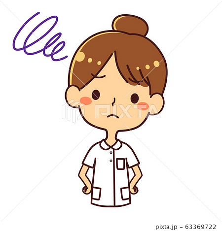 看護師 女性 ナース 困るのイラスト素材