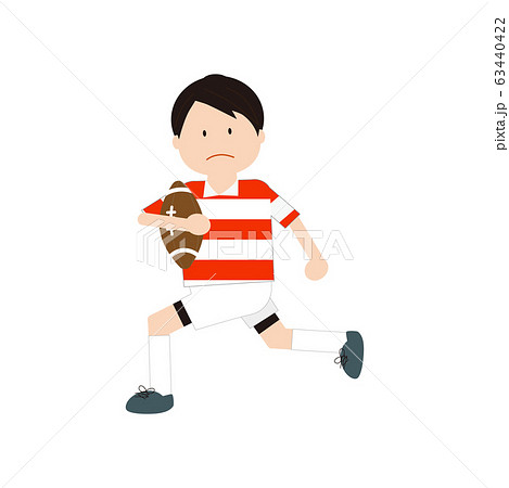 ベクター ラグビー ラグビーボール かわいいのイラスト素材