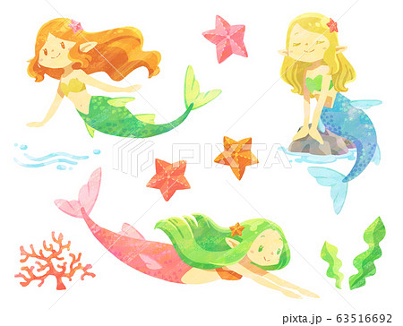 人魚 マーメイド のイラスト素材集 ピクスタ