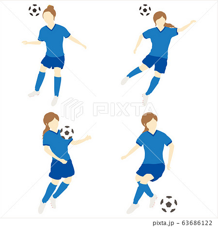 女子サッカーのイラスト素材集 ピクスタ