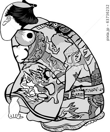 紙相撲のイラスト素材