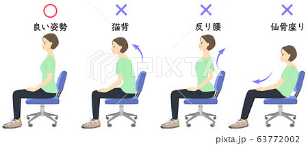 座り姿勢のイラスト素材
