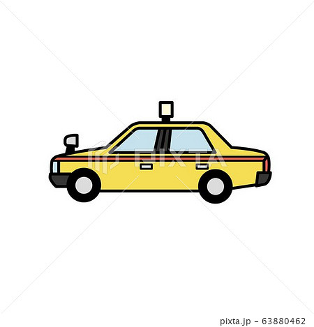 かわいい 車 自動車 タクシーのイラスト素材