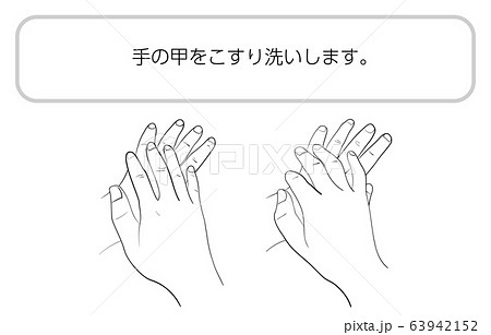 正しい手洗いのイラスト素材