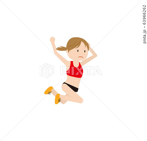 女子走り幅跳びのイラスト素材