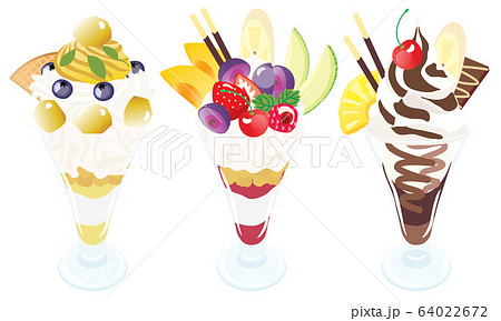 フルーツパフェのイラスト素材