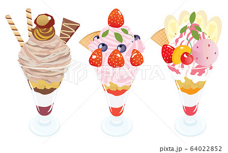 苺パフェのイラスト素材