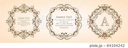 飾り枠 枠 ビンテージ アンティークの写真素材