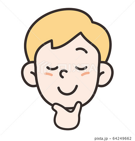 男性 人物 顔 目を閉じるのイラスト素材