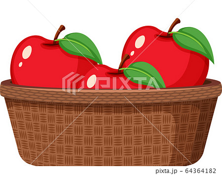 りんご かご 果実 バスケットのイラスト素材