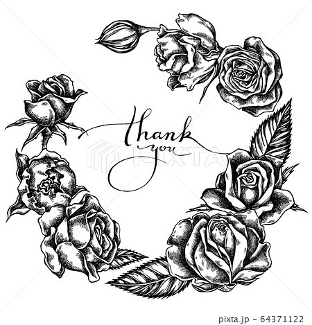 花 白黒 一輪のイラスト素材