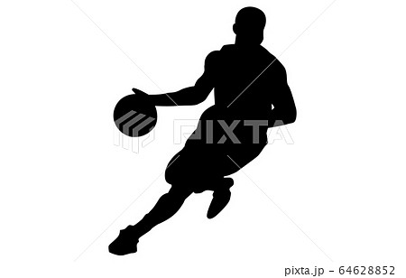 バスケットボール バスケット ダンク シルエットのイラスト素材