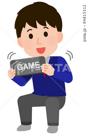 子供 男の子 園児 座るのイラスト素材