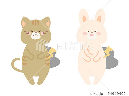 猫 動物 便秘 病気のイラスト素材