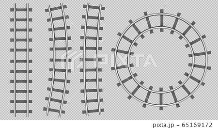 線路 レール カーブ 曲がるのイラスト素材