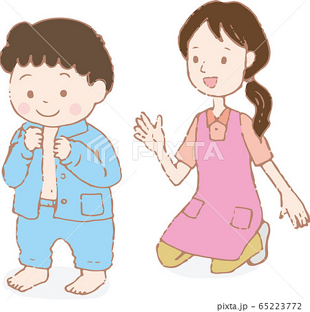 赤ちゃん着替えのイラスト素材