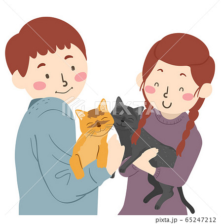 猫好き 猫 男性 愛らしいのイラスト素材 - PIXTA