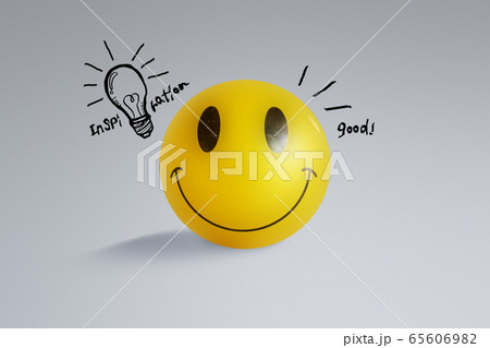 にこちゃんマーク キャラクター 丸いの写真素材