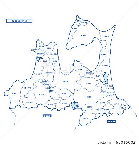 青森 青森県 地図 白地図のイラスト素材