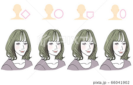 顔型のイラスト素材