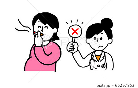 喫煙 タバコ 白黒 煙のイラスト素材