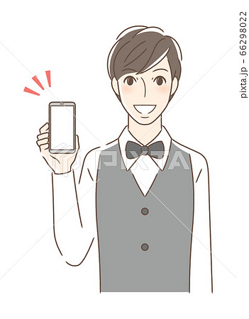 ウェイター 男性 ベクター 笑顔のイラスト素材