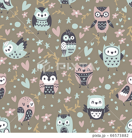 背景素材 背景 壁紙 フクロウのイラスト素材