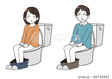 洋式トイレ 座るのイラスト素材