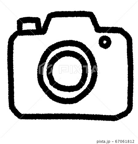 カメラ デジカメ 白黒 モノトーンのイラスト素材