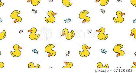 Duck Seamless Pattern Vector Rubber Duck Bird のイラスト素材 6712