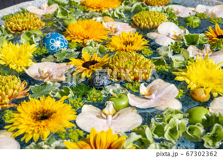 花手水の写真素材