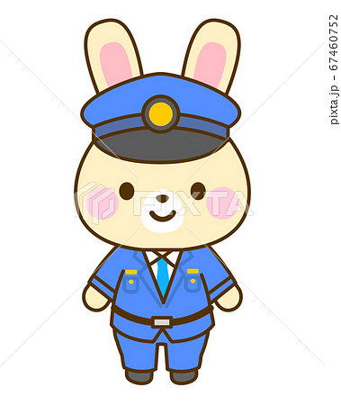 警察官 警官 うさぎ お巡りさんのイラスト素材