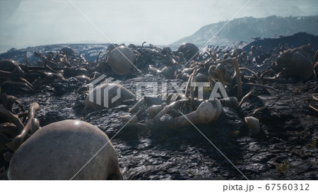 バックグラウンド 背景 戦場 煙の写真素材